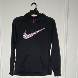 Women's Nike Hoodie Black Pink Logo Size S